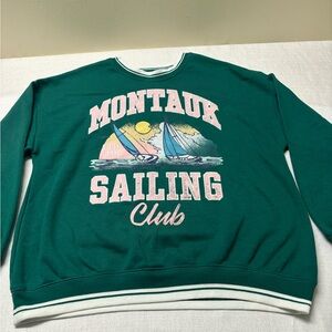 Limited Too Teal Montauk Sailing Club Crewneck Sweater size L
